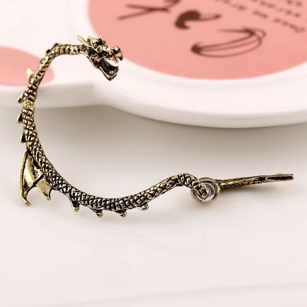 brass alloy dragon charm ear climber cuff unisex cuffs earrings ear wrap crawlers earring unisex