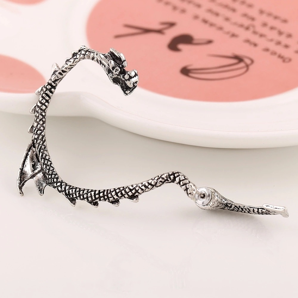 brass alloy dragon charm ear climber cuff unisex cuffs earrings ear wrap crawlers earring unisex