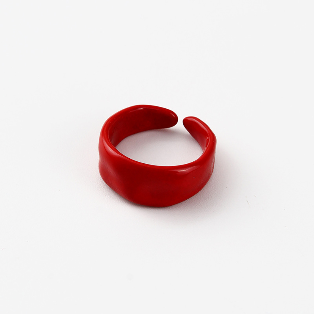 brass alloy metal enamel colored adjustable multi colors wide trendy geometric finger rings jewelry ring unisex
