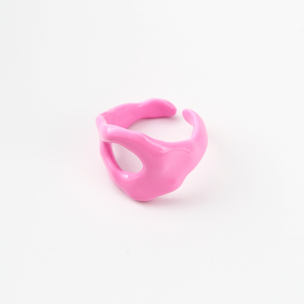 brass alloy metal enamel colored adjustable multi colors wide trendy geometric finger rings jewelry ring unisex