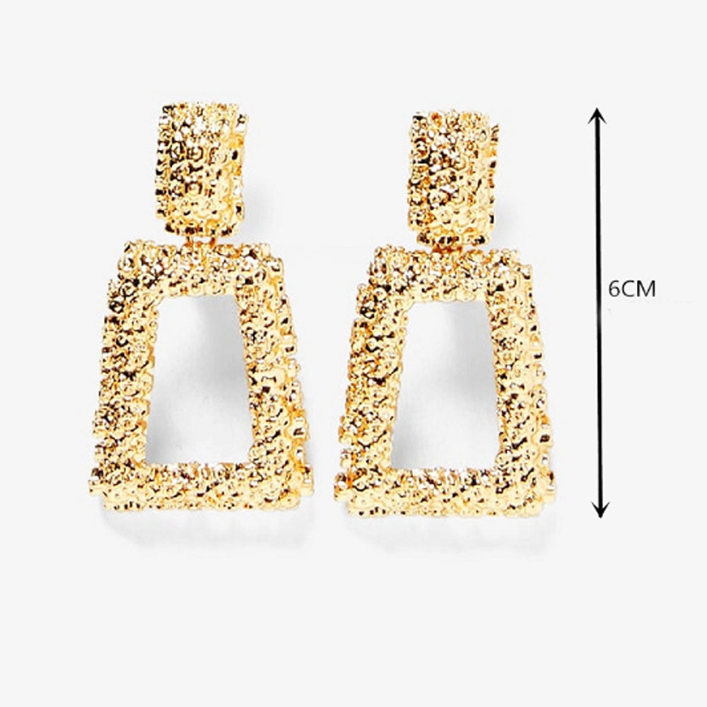 fashion bohemian big alloy gold silver plated geometric trapezoid dangle drop earrings jewelry