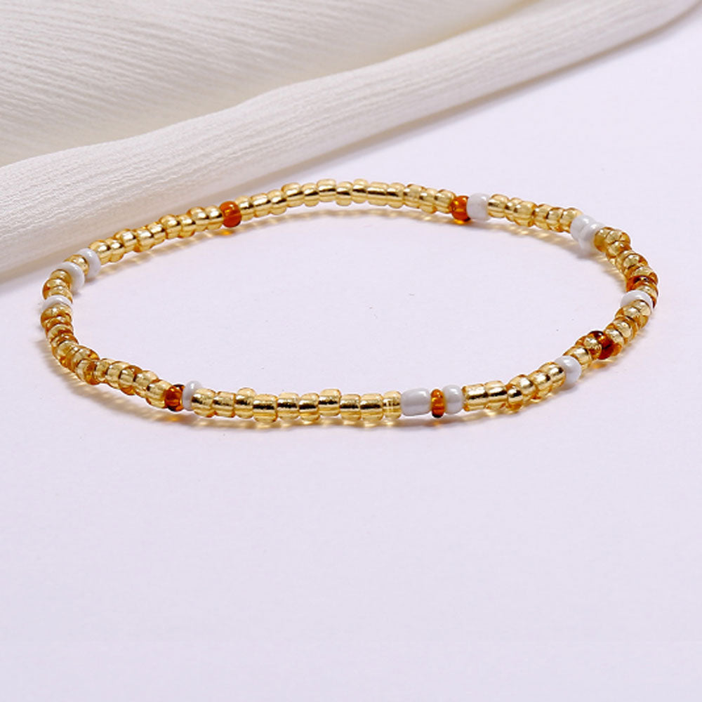 wholesale elastic cord glass bead african beaded anklets jewelry