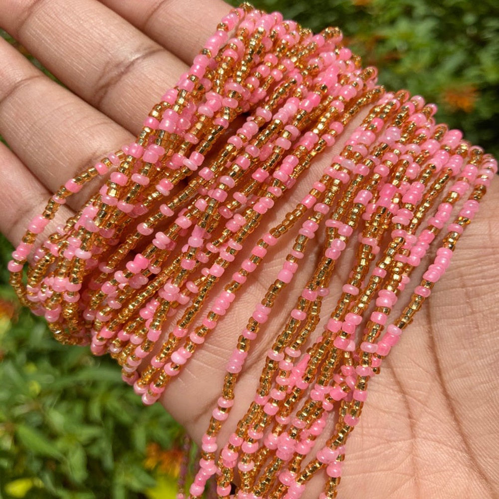 handmade stretchy glass seed beads waist belly chain 2pcs a set for women elastic cord 80cm body jewelry