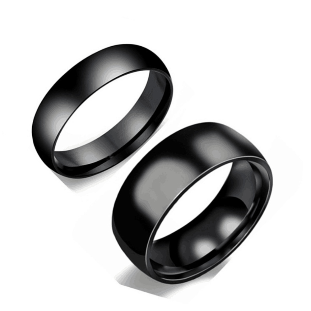 simple 4mm 6mm 8mm stainless steel jewelry women and men blank ring finger rings jewellery