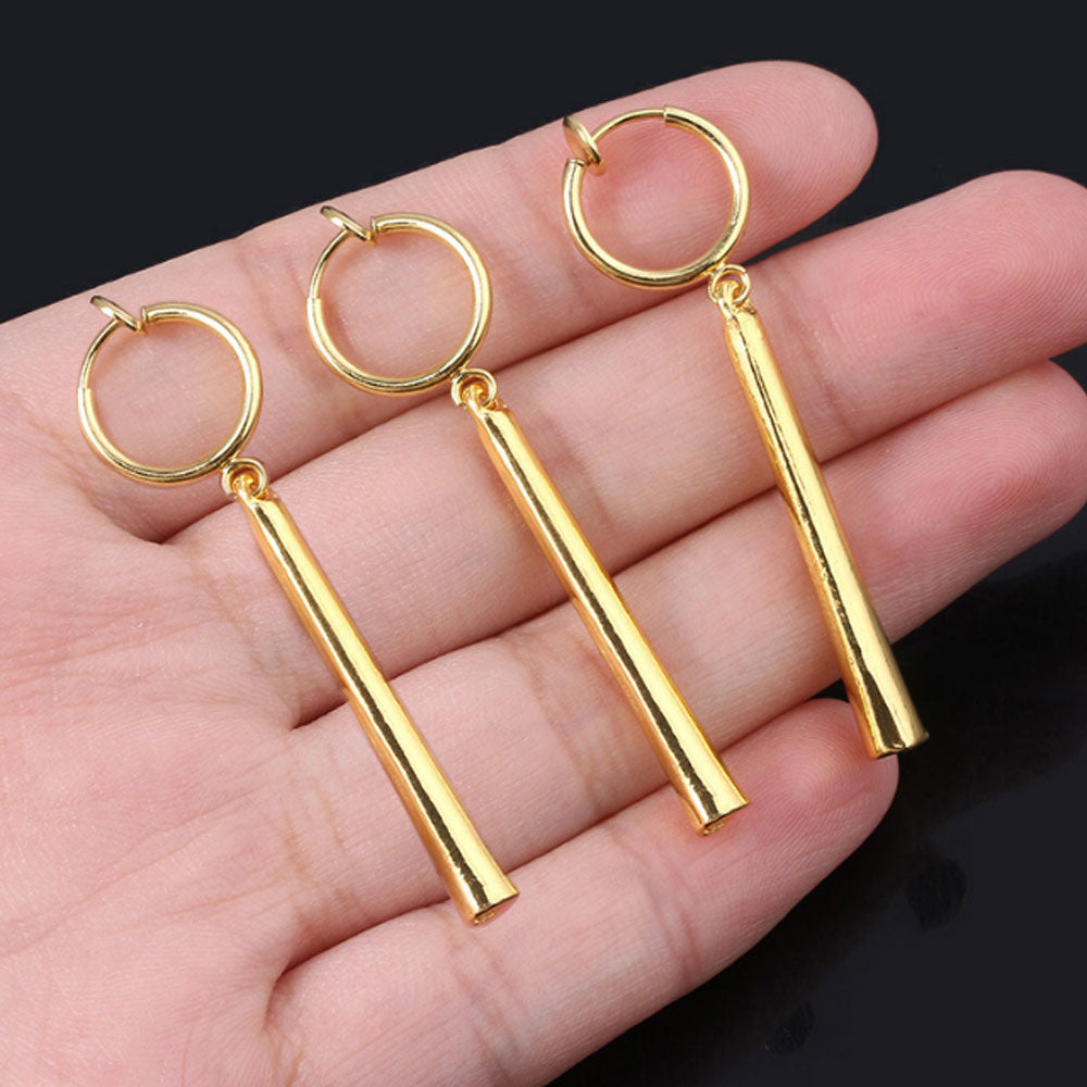 alloy cosplay vertical long dragon ball bar drop dangle zoro bar pendant earring jewelry