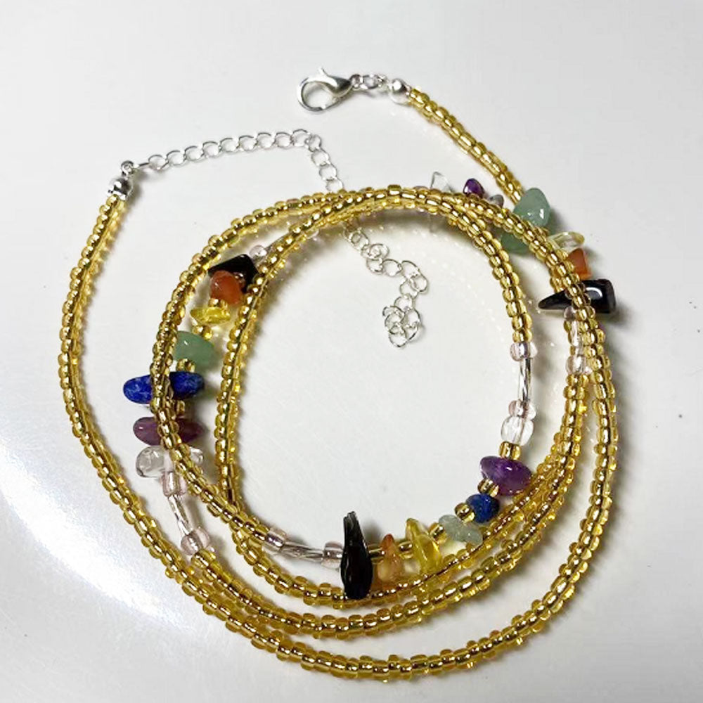 weight loss african natural stone spiritual crystal vintage waist beads with clasp closure belly chain body bulk jewelry women