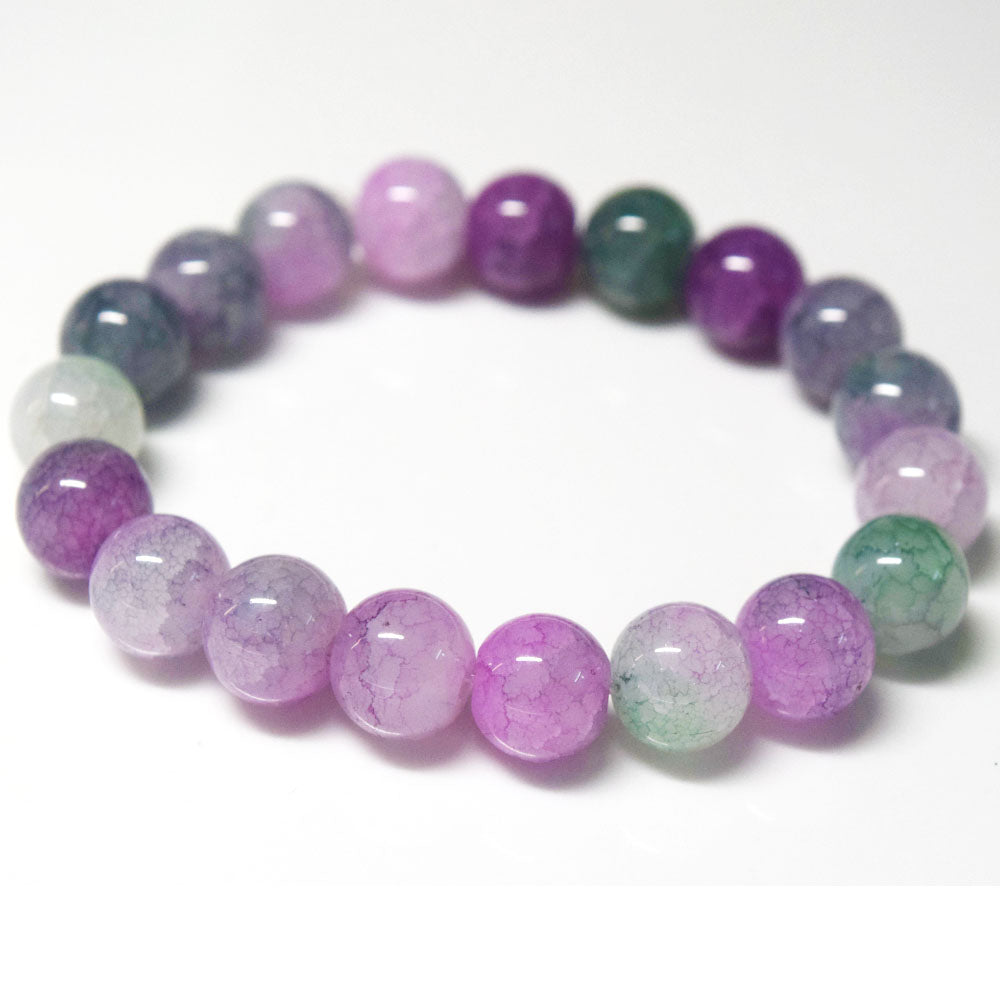 cheap handmade 10mm glass made stone like beads beaded bracelet jewelry