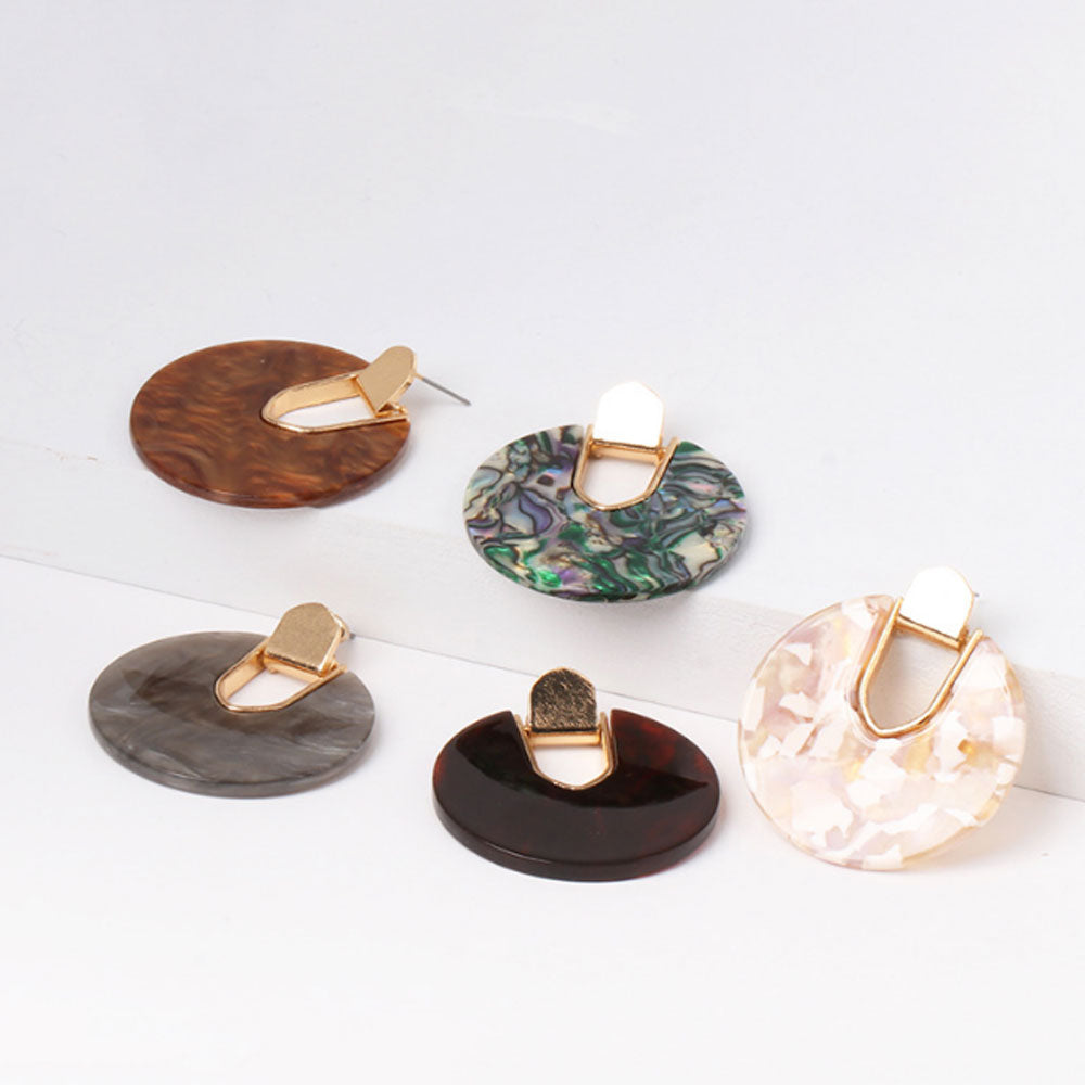 vintage large colorful resin fashion large acrylic round hoop dangles drop earrings for women