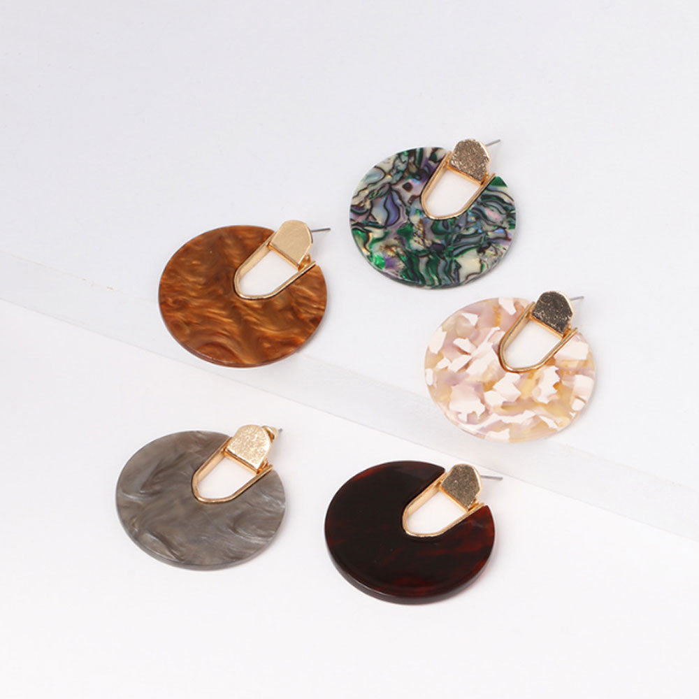 vintage large colorful resin fashion large acrylic round hoop dangles drop earrings for women