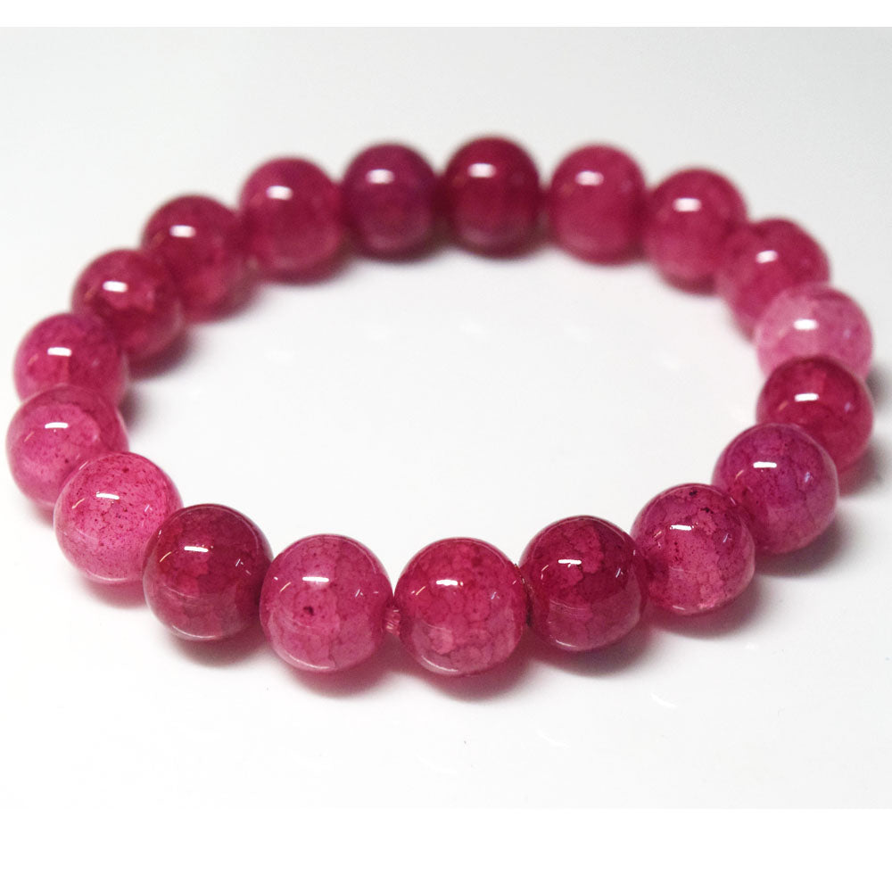 cheap handmade 10mm glass made stone like beads beaded bracelet jewelry