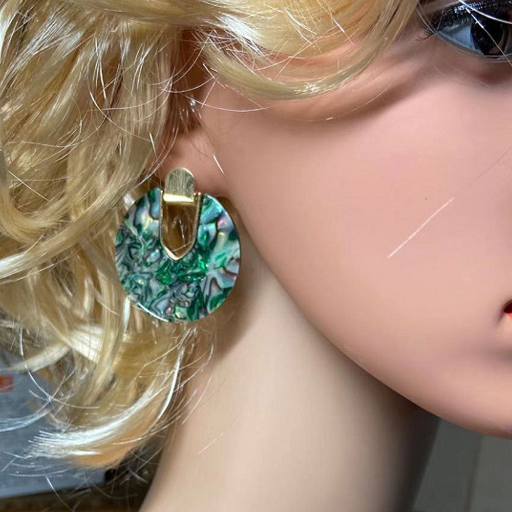 vintage large colorful resin fashion large acrylic round hoop dangles drop earrings for women