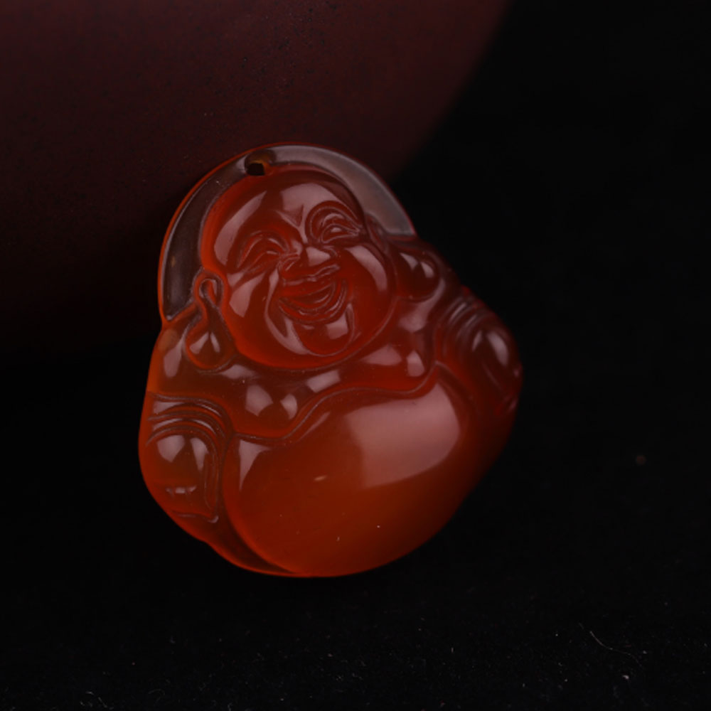 27mm natural pink black green white red gem stone jade buddha pendant necklace