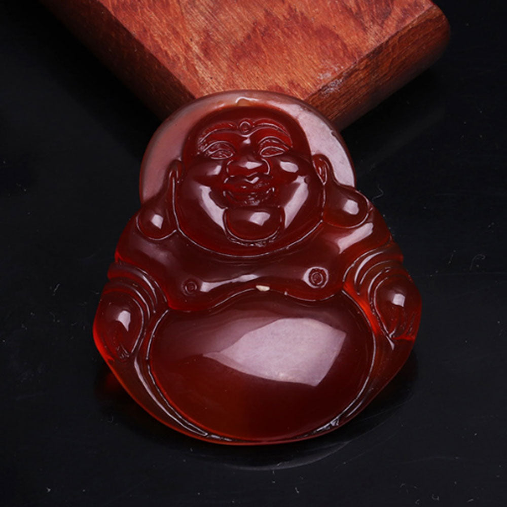38mm natural pink black green white red stone jade buddha pendant necklace