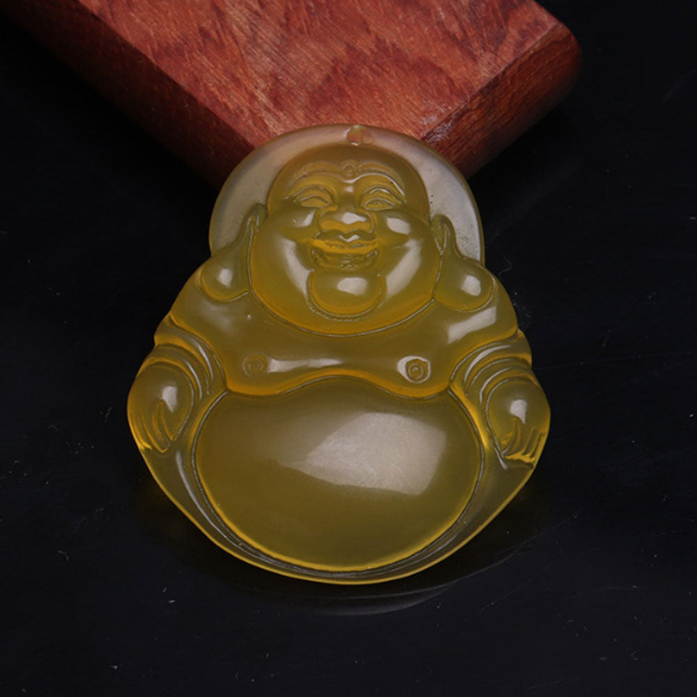 38mm natural pink black green white red stone jade buddha pendant necklace