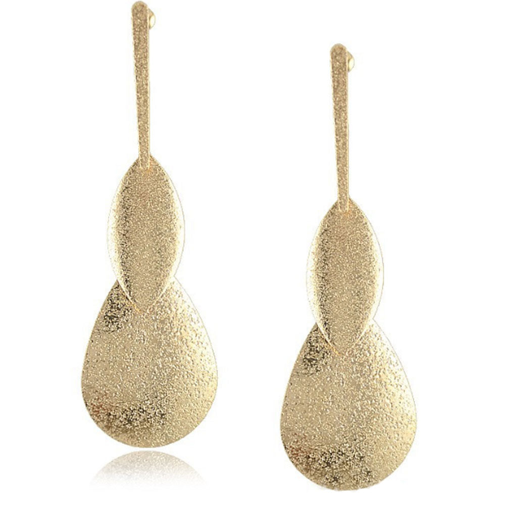 korean fashion accessories jewelry water drop shape metal long drop earings