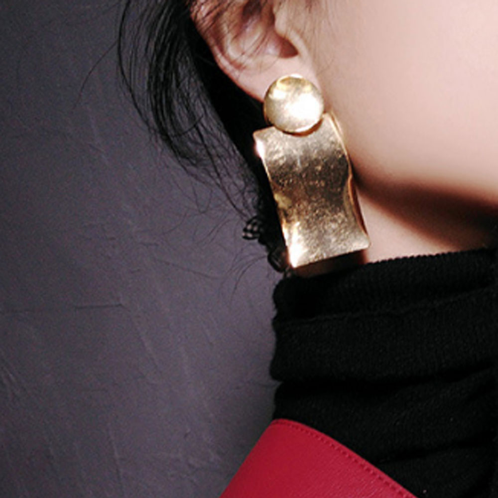korean fashion accessories jewelry water drop shape metal long drop earings
