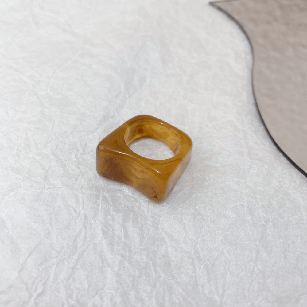 Wholesale Korean style chunky design open cuff resizable candy color blank plastic acrylic resin finger ring jewelry unisex