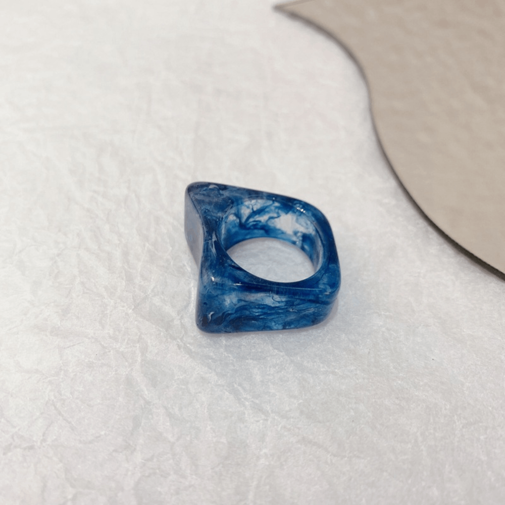 Wholesale Korean style chunky design open cuff resizable candy color blank plastic acrylic resin finger ring jewelry unisex