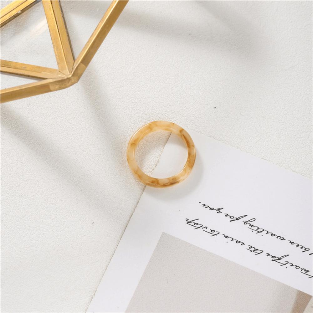 Korean style vintage chunky design blank plastic acrylic resin finger ring jewelry unisex