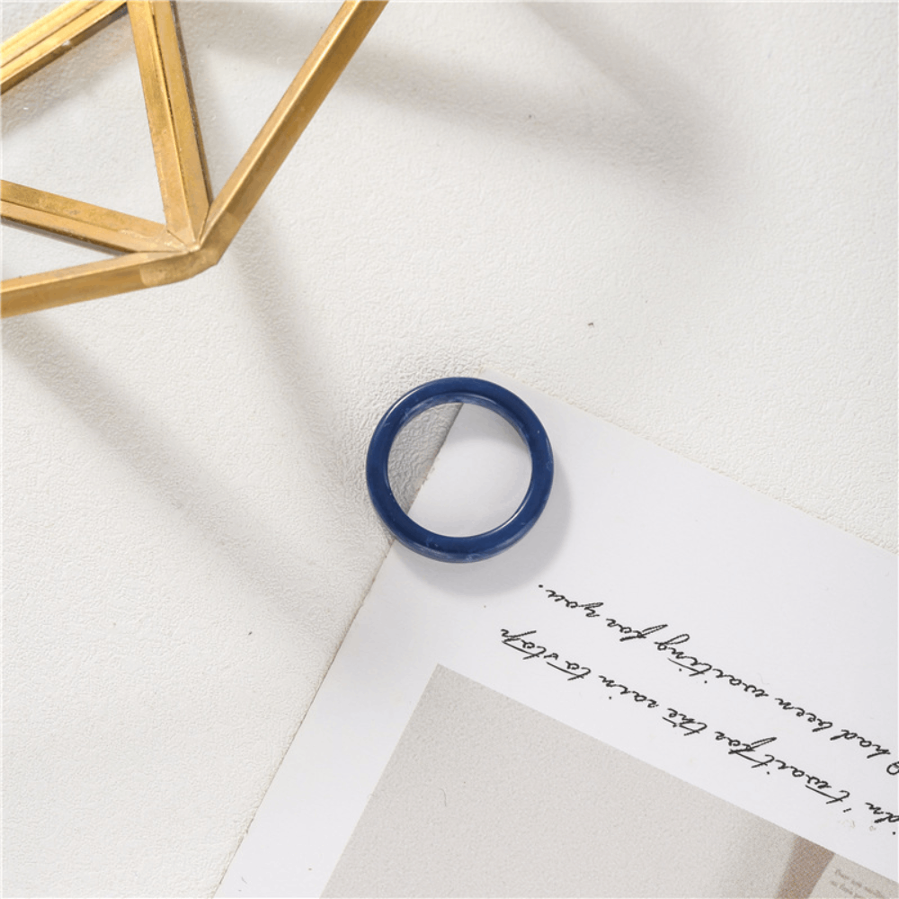 Korean style vintage chunky design blank plastic acrylic resin finger ring jewelry unisex