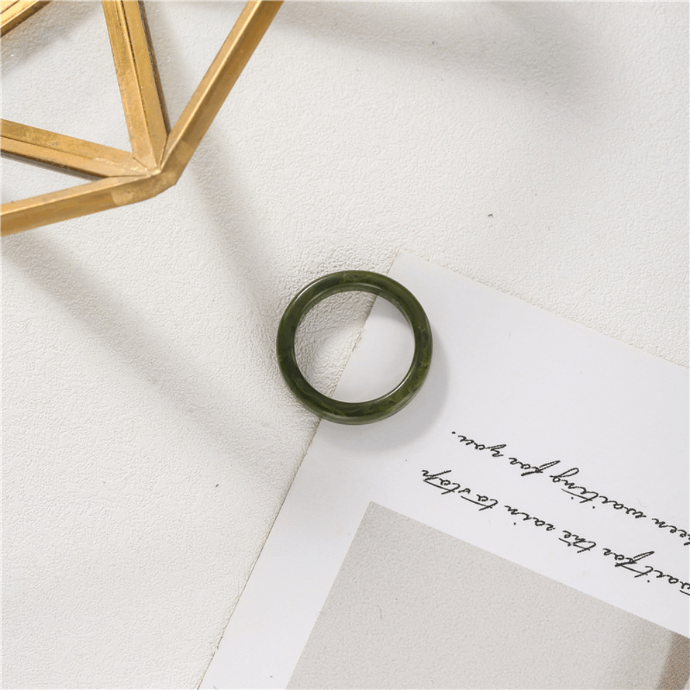 Korean style vintage chunky design blank plastic acrylic resin finger ring jewelry unisex