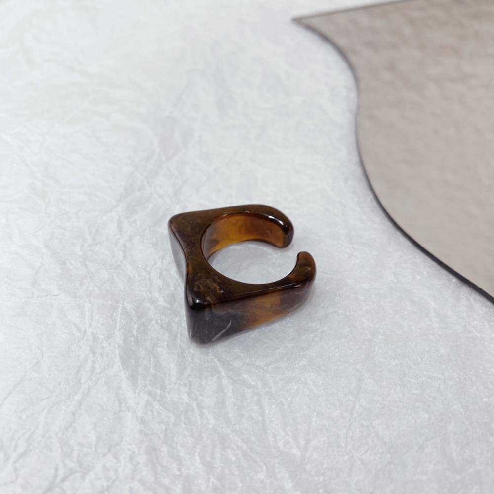 Wholesale Korean style chunky design open cuff resizable candy color blank plastic acrylic resin finger ring jewelry unisex