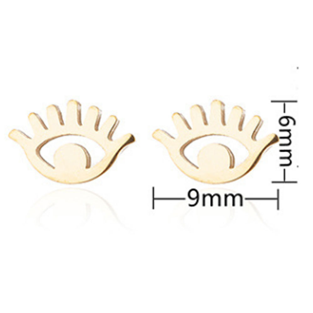 wholesale trendy fashion surgical stainless steel fancy lucky earrings devil eye stud jewelry for women