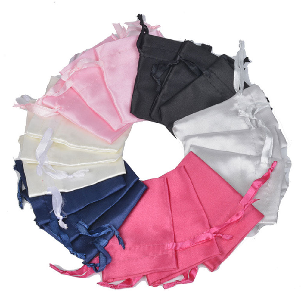 Wholesale Customized Luxury Thick Silk Satin Drawingstring Bundle Dust Wig Hair Extension Jewellry Gift Bag