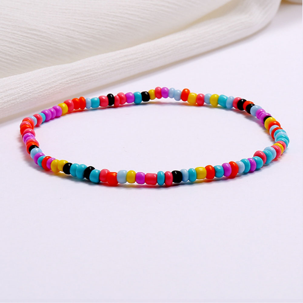 wholesale elastic cord glass bead african beaded anklets jewelry