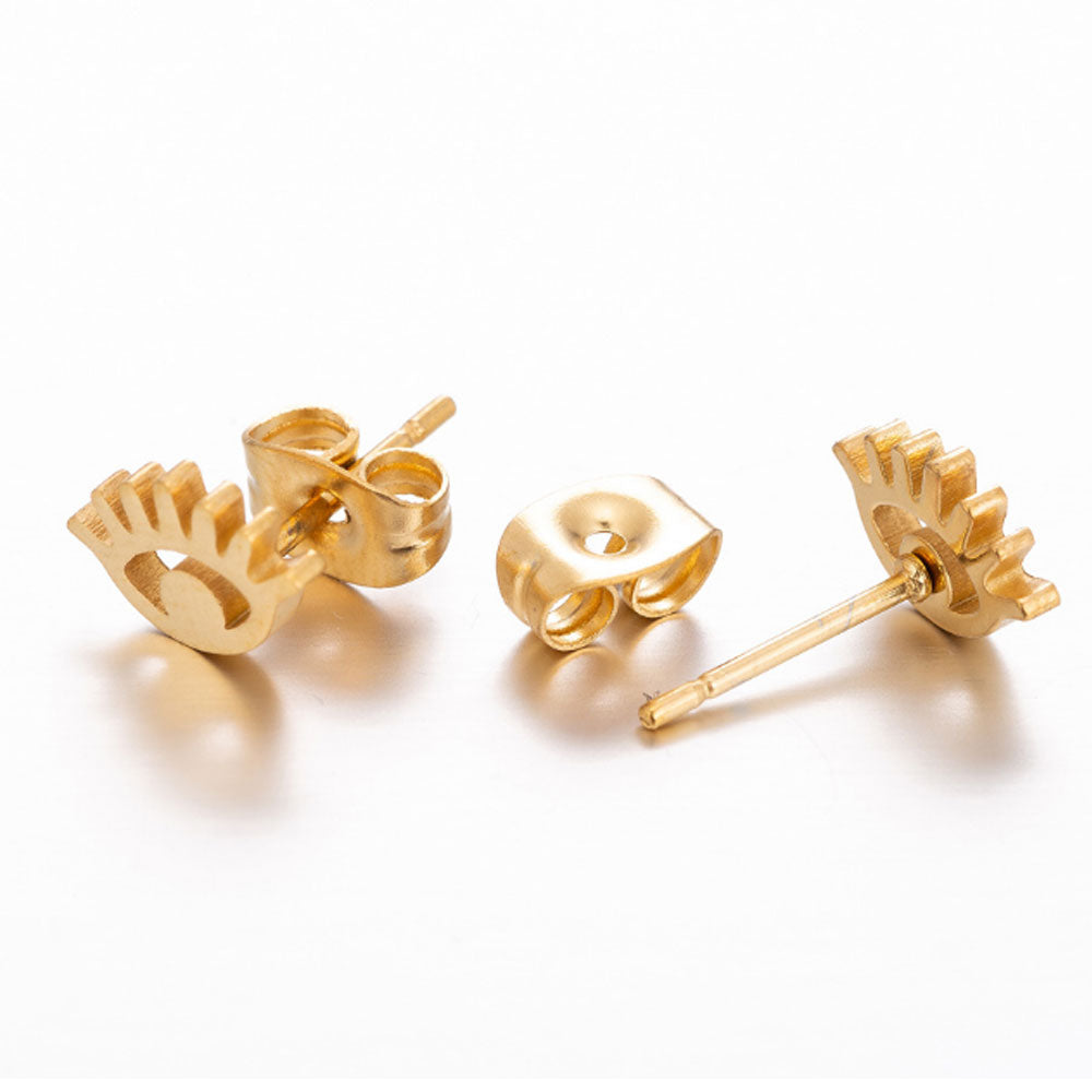 wholesale trendy fashion surgical stainless steel fancy lucky earrings devil eye stud jewelry for women