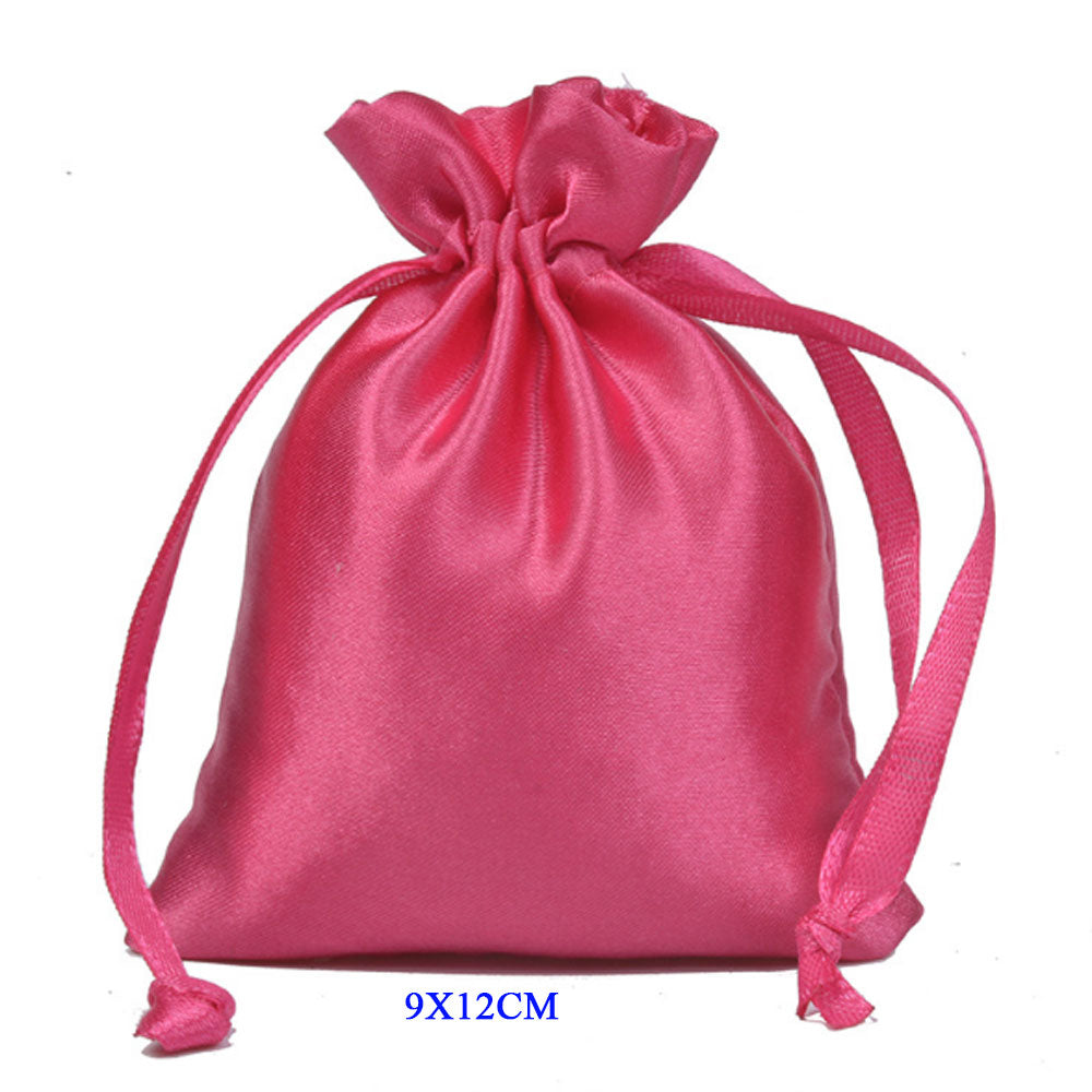 Wholesale Customized Luxury Thick Silk Satin Drawingstring Bundle Dust Wig Hair Extension Jewellry Gift Bag