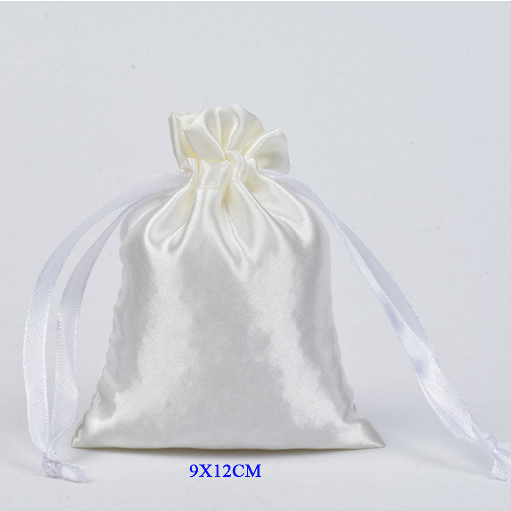 Wholesale Customized Luxury Thick Silk Satin Drawingstring Bundle Dust Wig Hair Extension Jewellry Gift Bag