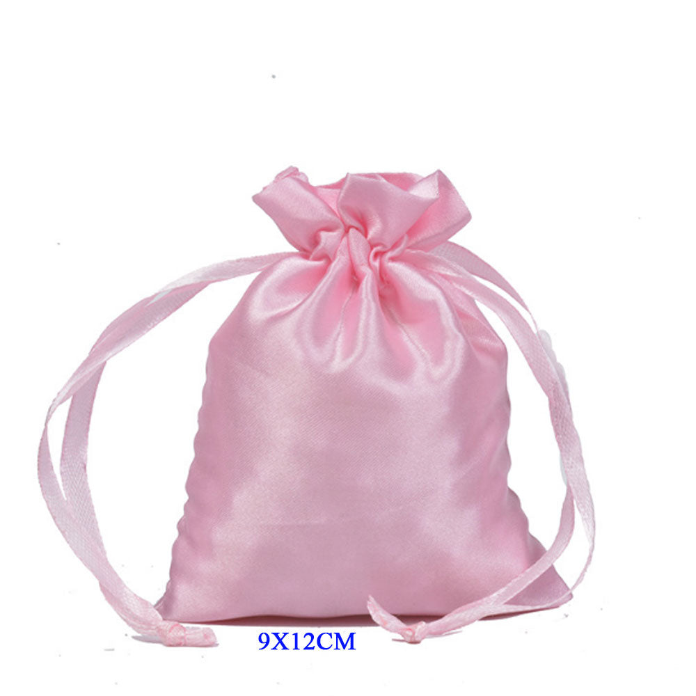 Wholesale Customized Luxury Thick Silk Satin Drawingstring Bundle Dust Wig Hair Extension Jewellry Gift Bag