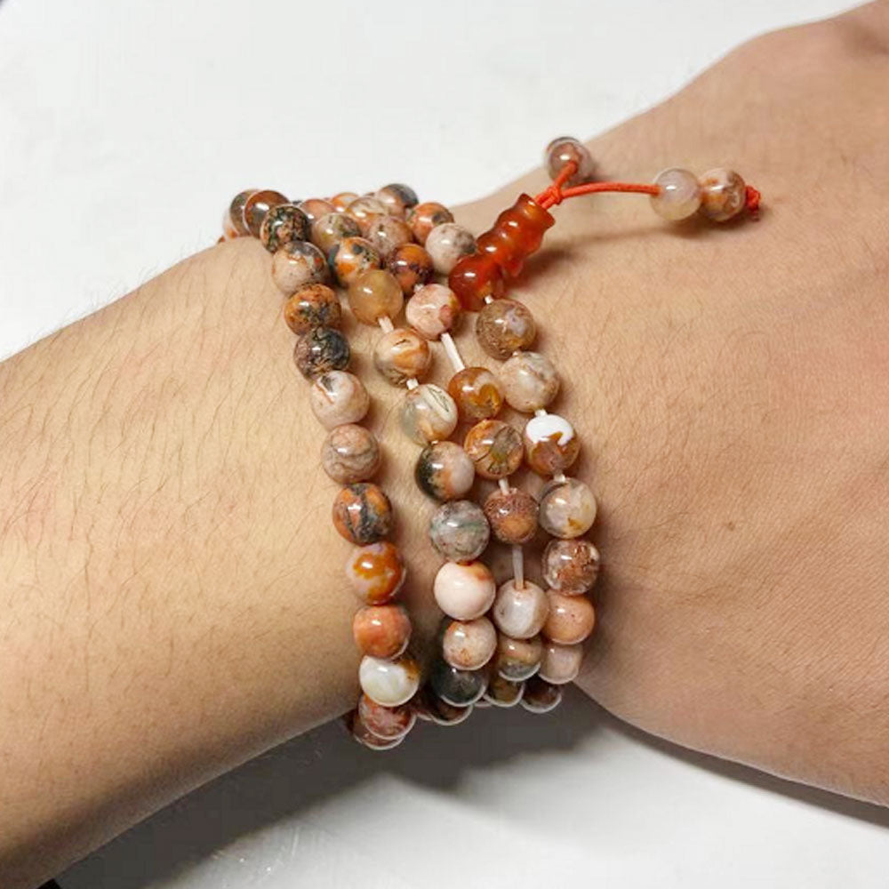 handmade natural energy healing 6mm Aquatic agate gemstones meditation 108 mala beads prayer bracelet necklace jewelry