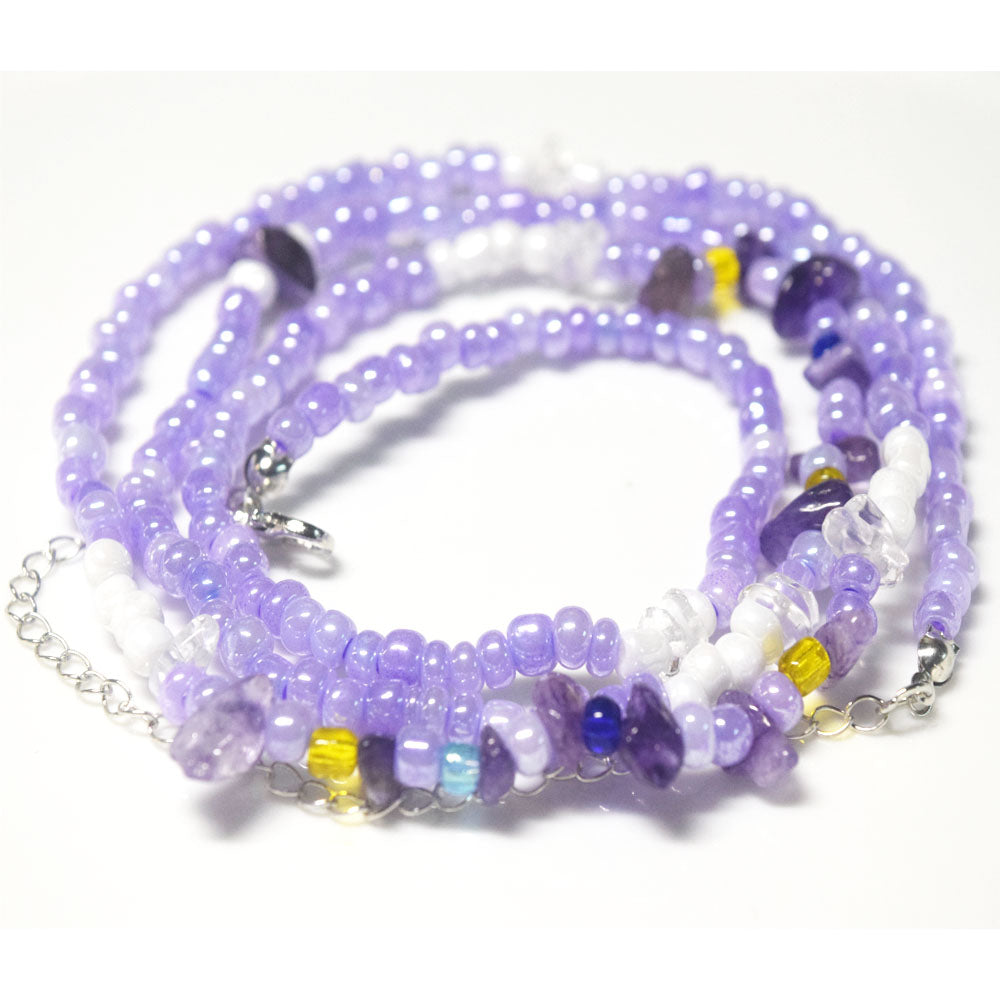 handmade glass seed beads quartz jade waist belly chain with lobster clasp for women