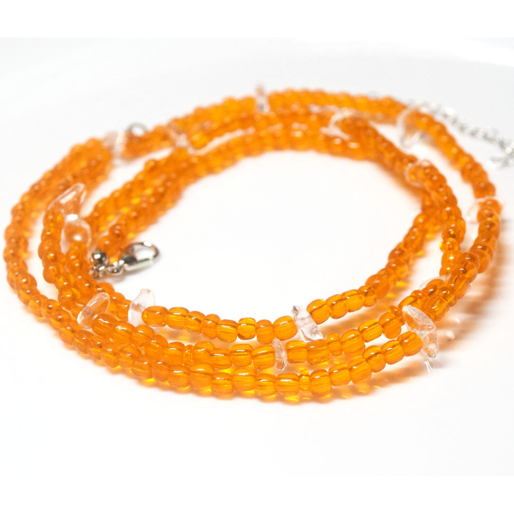 handmade glass seed beads quartz jade waist belly chain with lobster clasp for women
