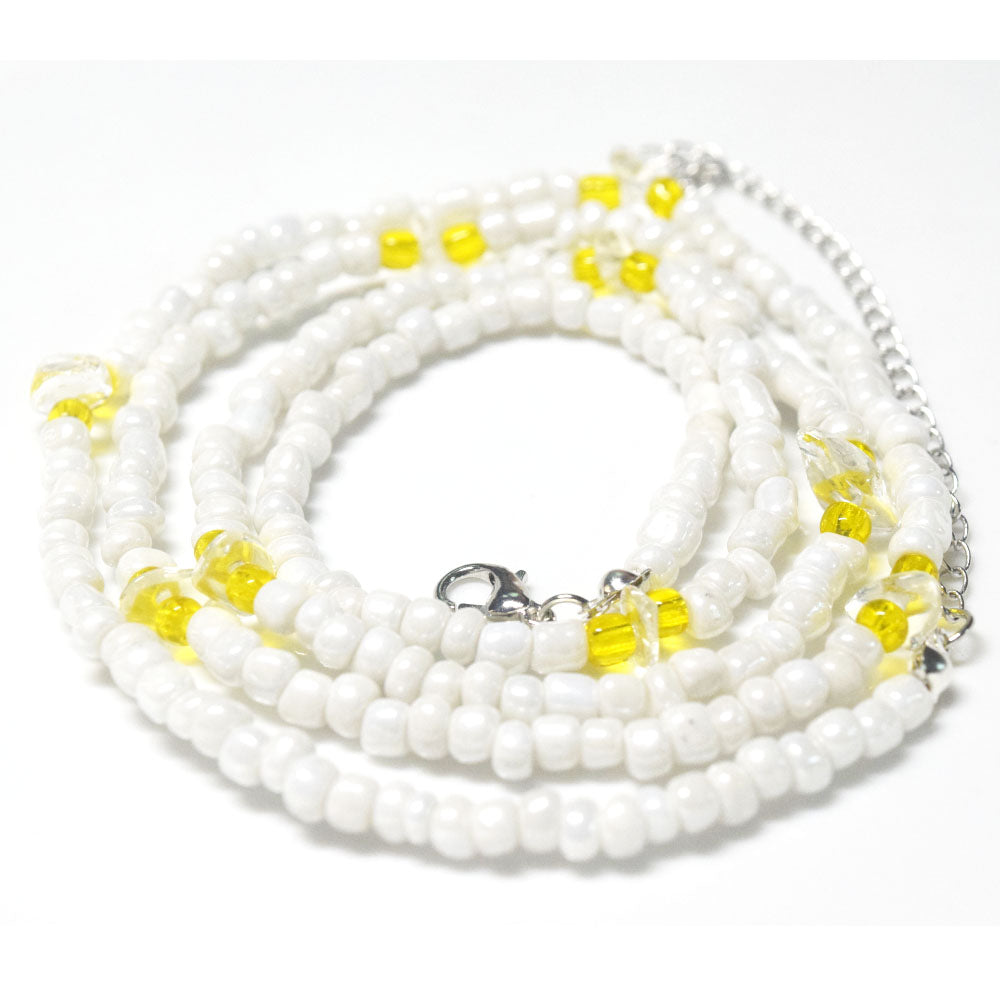 handmade glass seed beads quartz jade waist belly chain with lobster clasp for women