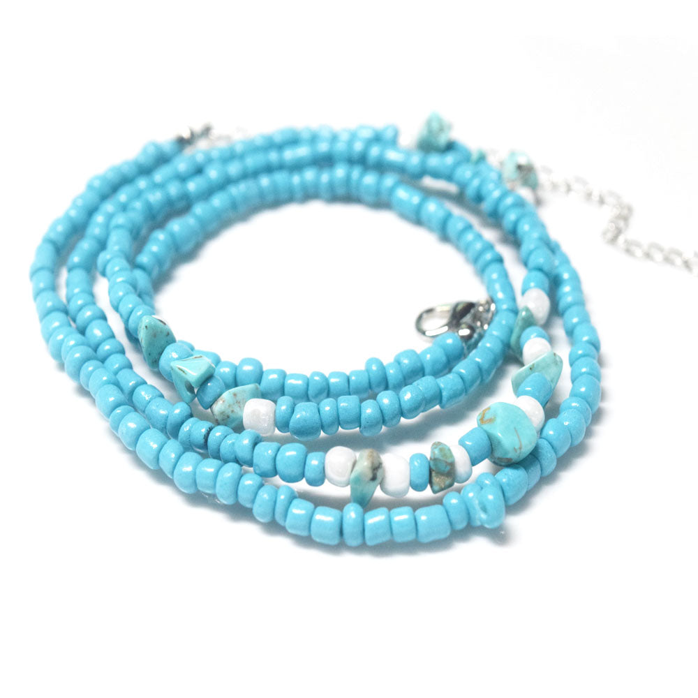 handmade glass seed beads quartz jade waist belly chain with lobster clasp for women