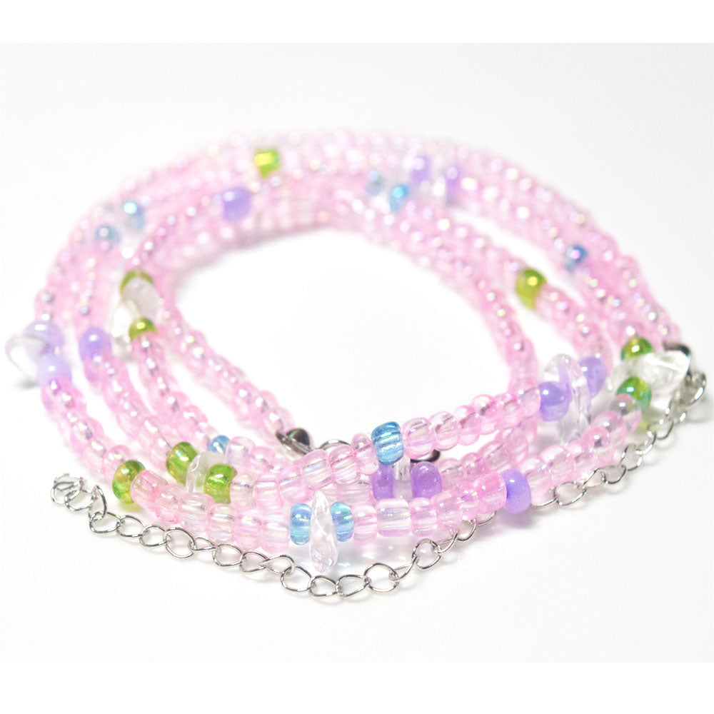 handmade glass seed beads quartz jade waist belly chain with lobster clasp for women