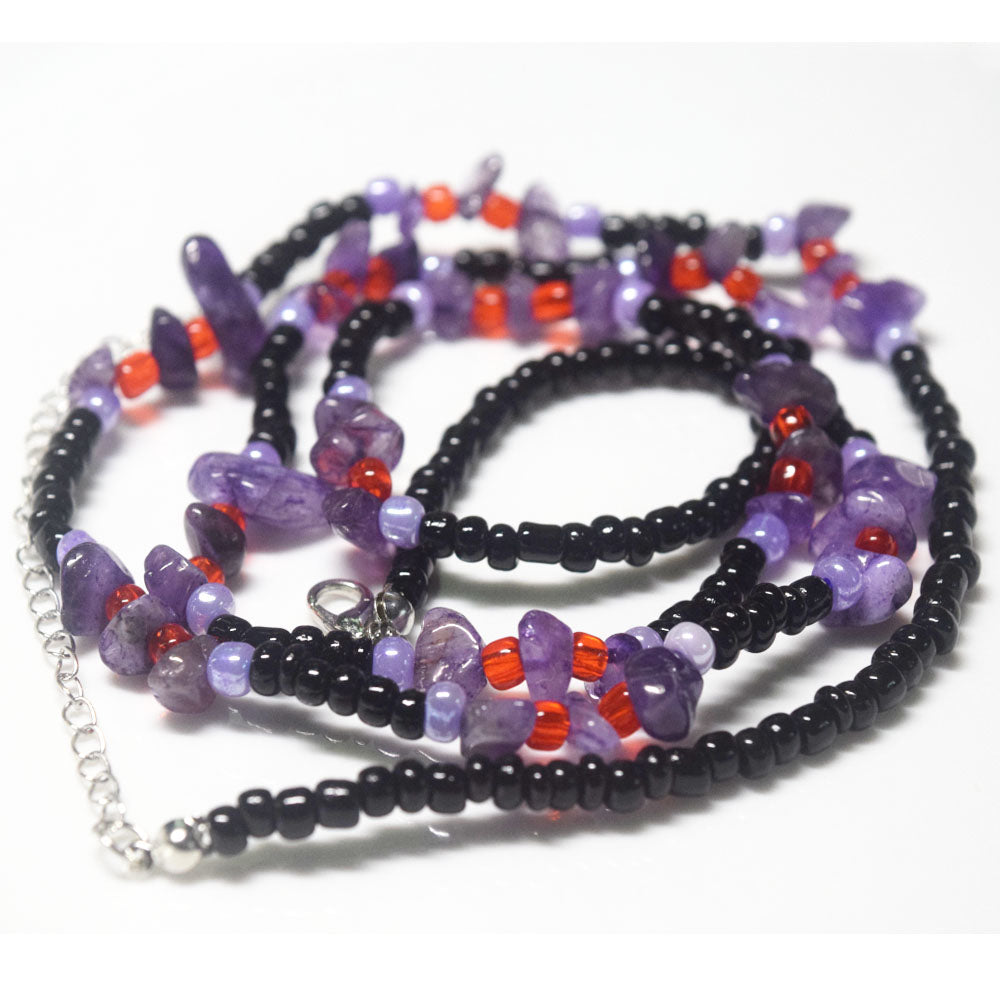 handmade glass seed beads quartz jade waist belly chain with lobster clasp for women