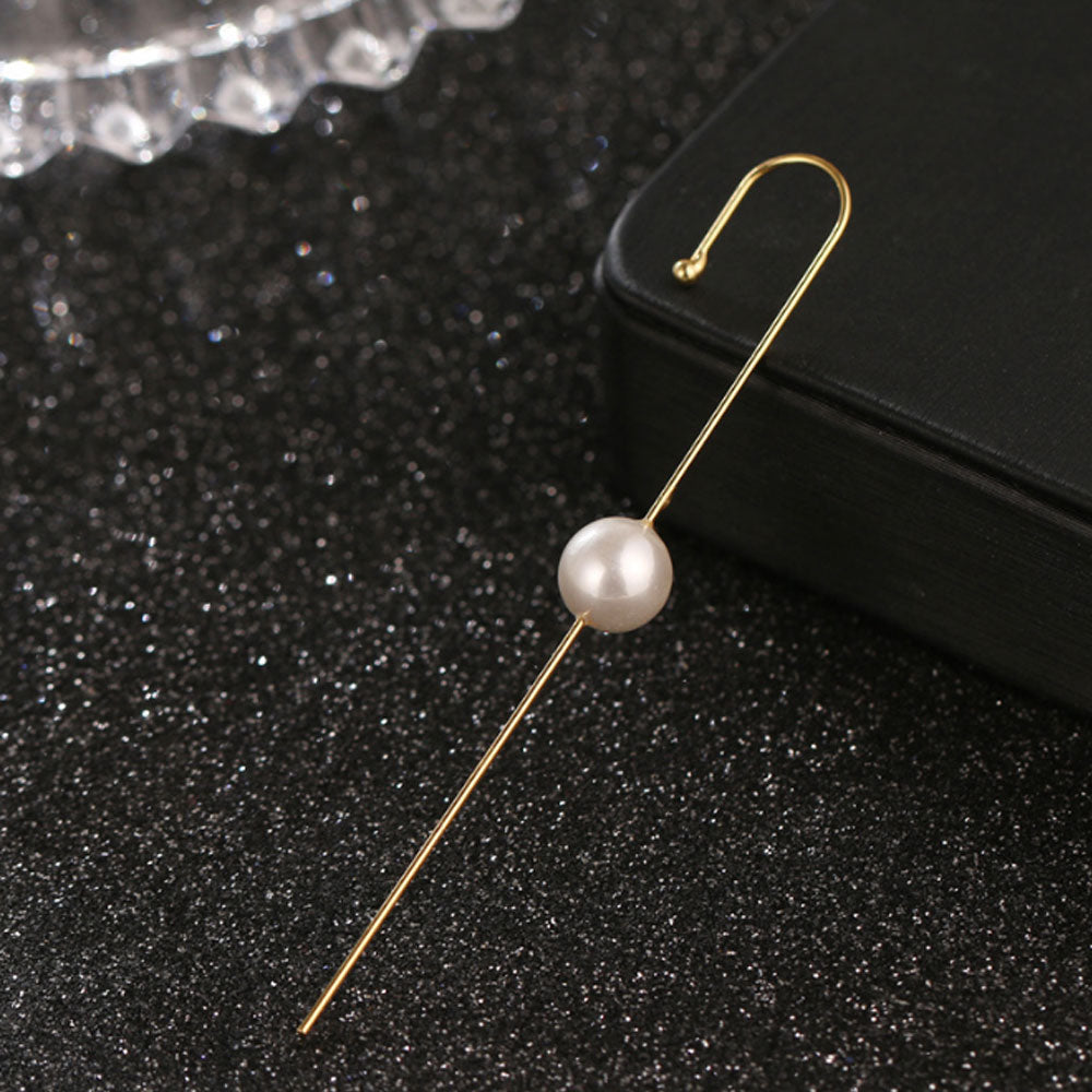 brass needle ear wrap crawler hook earrings climber silver and gold colors women