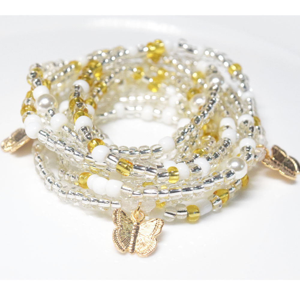 popular handmade glass seed beads with butterfly charms waist beads line chains belly body jewelry