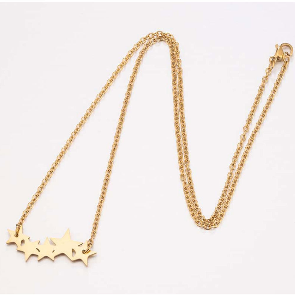 fashion titanium stainless steel jewelry shooting stars pendant charms necklace and ladies bracelet gold and silver jewelry