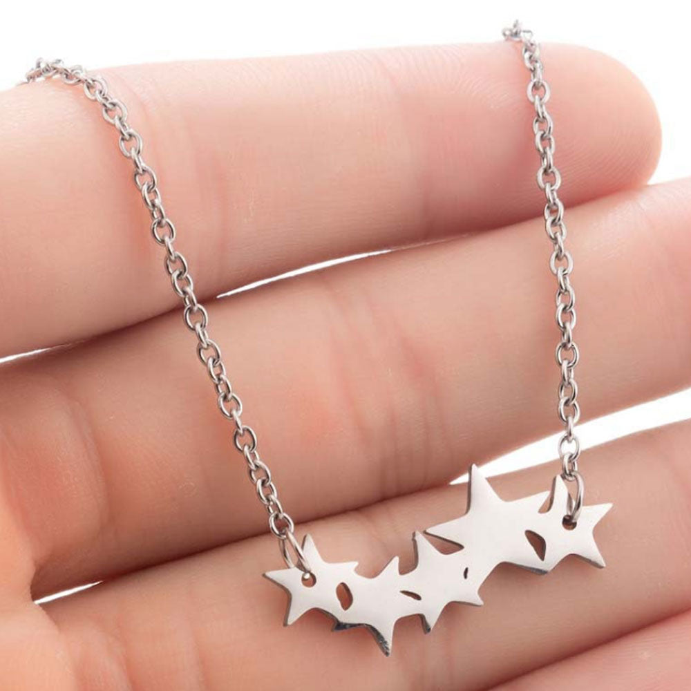 fashion titanium stainless steel jewelry shooting stars pendant charms necklace and ladies bracelet gold and silver jewelry
