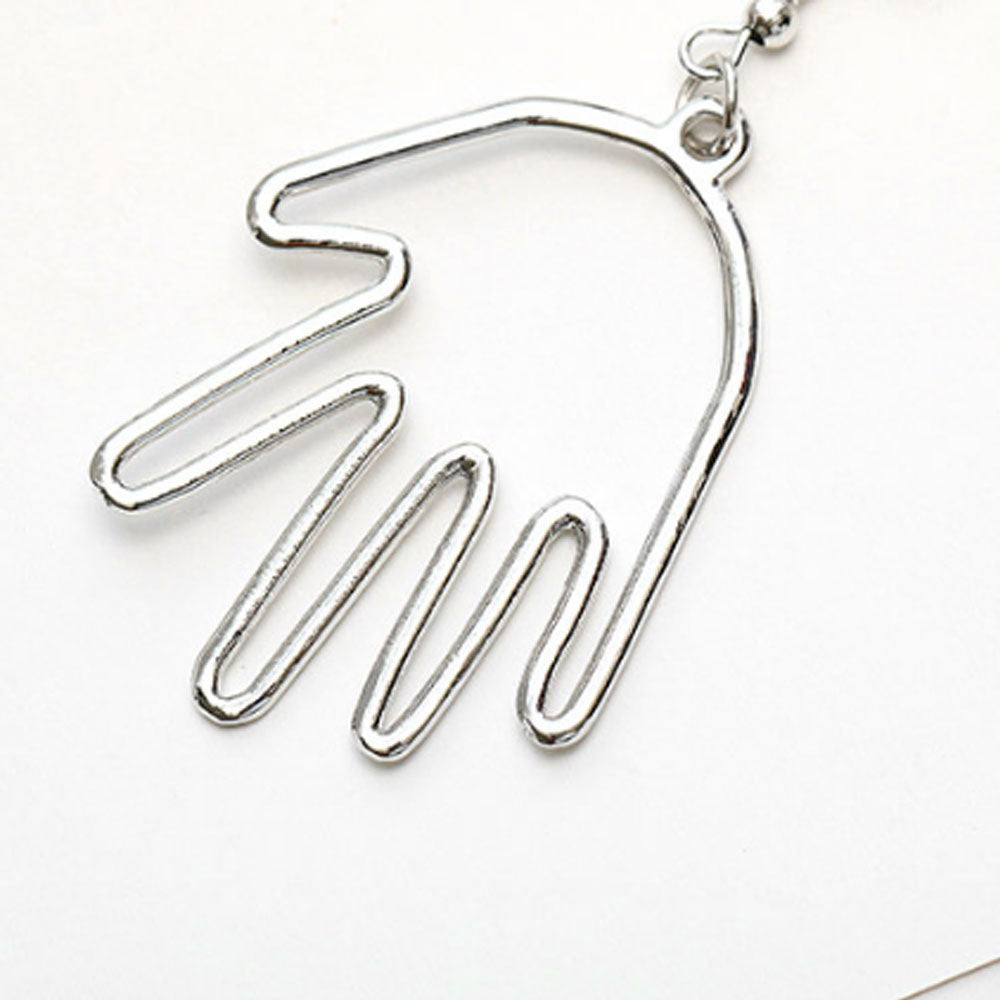 lloy gold and silver hollow hand shaped drop dangle earrings