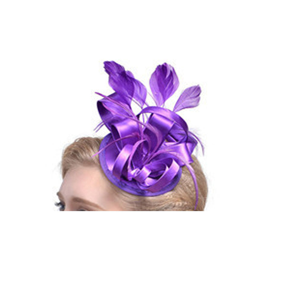 classical women feather sinamay cambric hats party wedding church bridal clip headwear fascinator hats for ladies