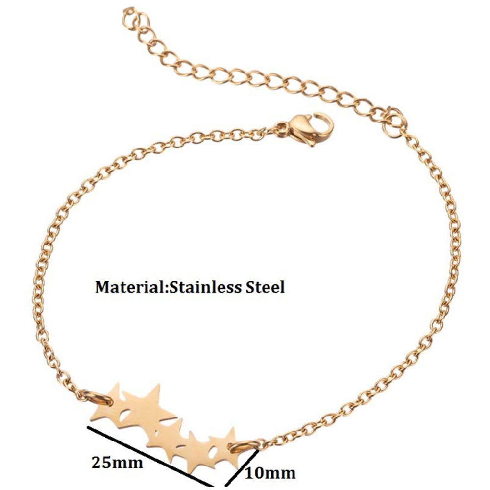 fashion titanium stainless steel jewelry shooting stars pendant charms necklace and ladies bracelet gold and silver jewelry