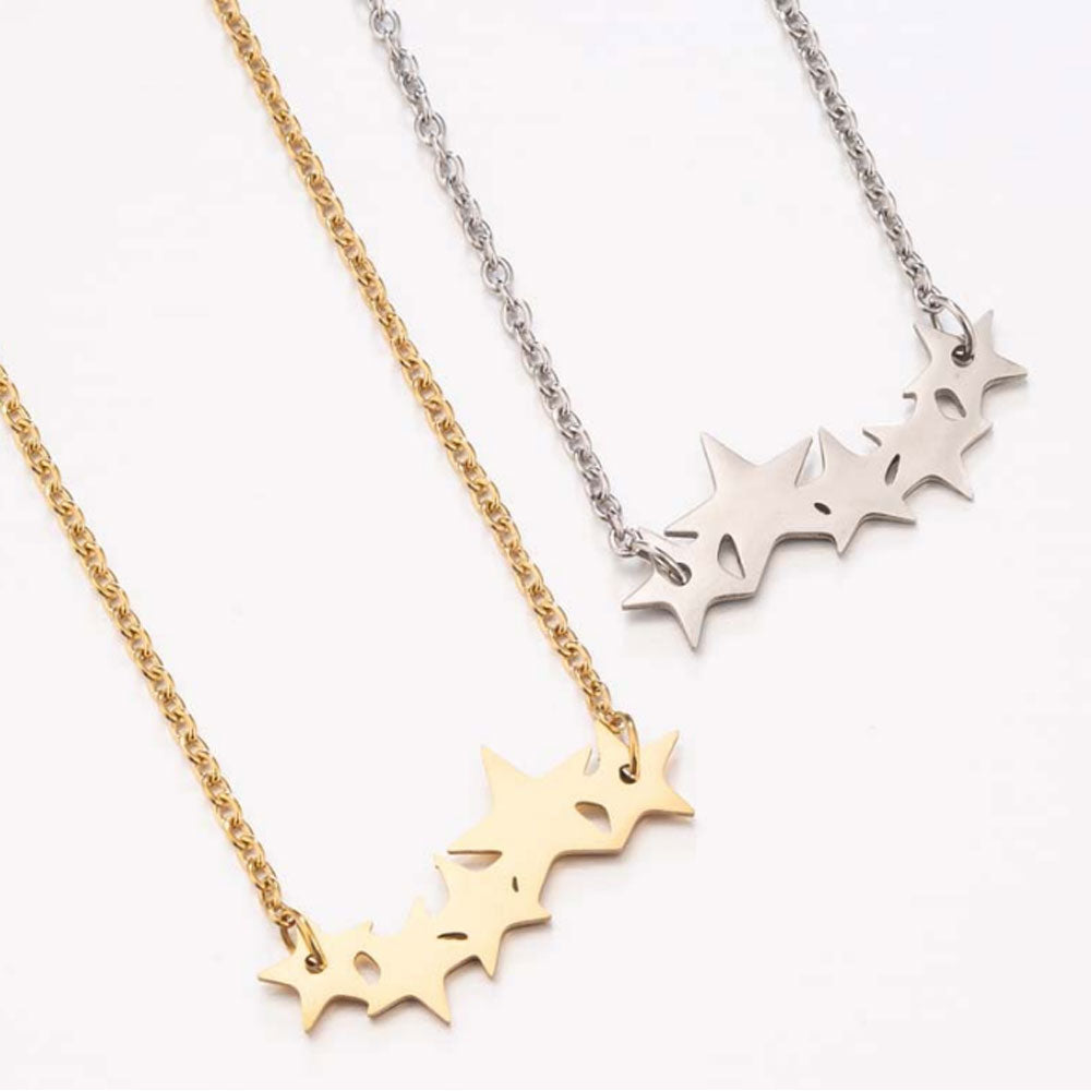 fashion titanium stainless steel jewelry shooting stars pendant charms necklace and ladies bracelet gold and silver jewelry