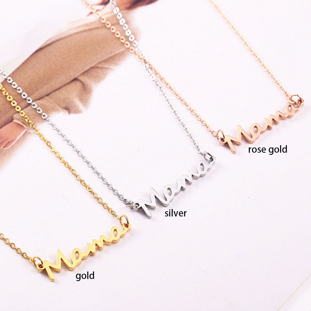 High quality high polish vacuum plating fashion Titanium stainless steel mama necklace bracelet earring ring gift jewelry set