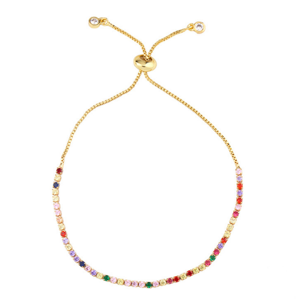 fashion cubic zirconia beads paving blue d-evil eye bracelet women adjustable